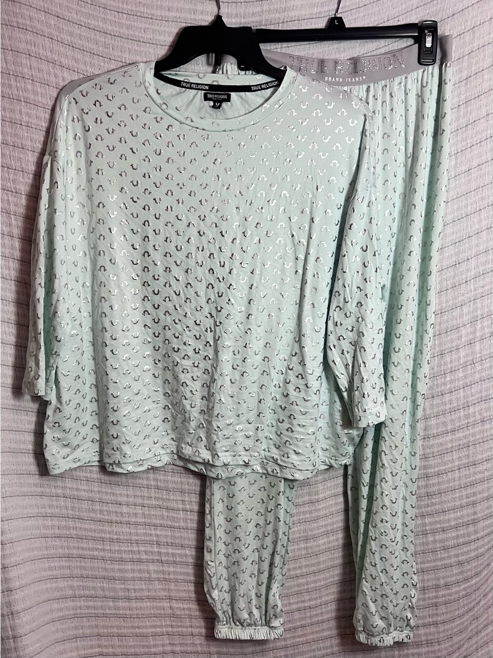 True Religion Mint Green Horseshoe Pajama Set